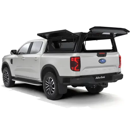 Hardtop Contour noir lisse sans fenêtre latérale Ford Ranger 2023+ double cabine Alu-Cab